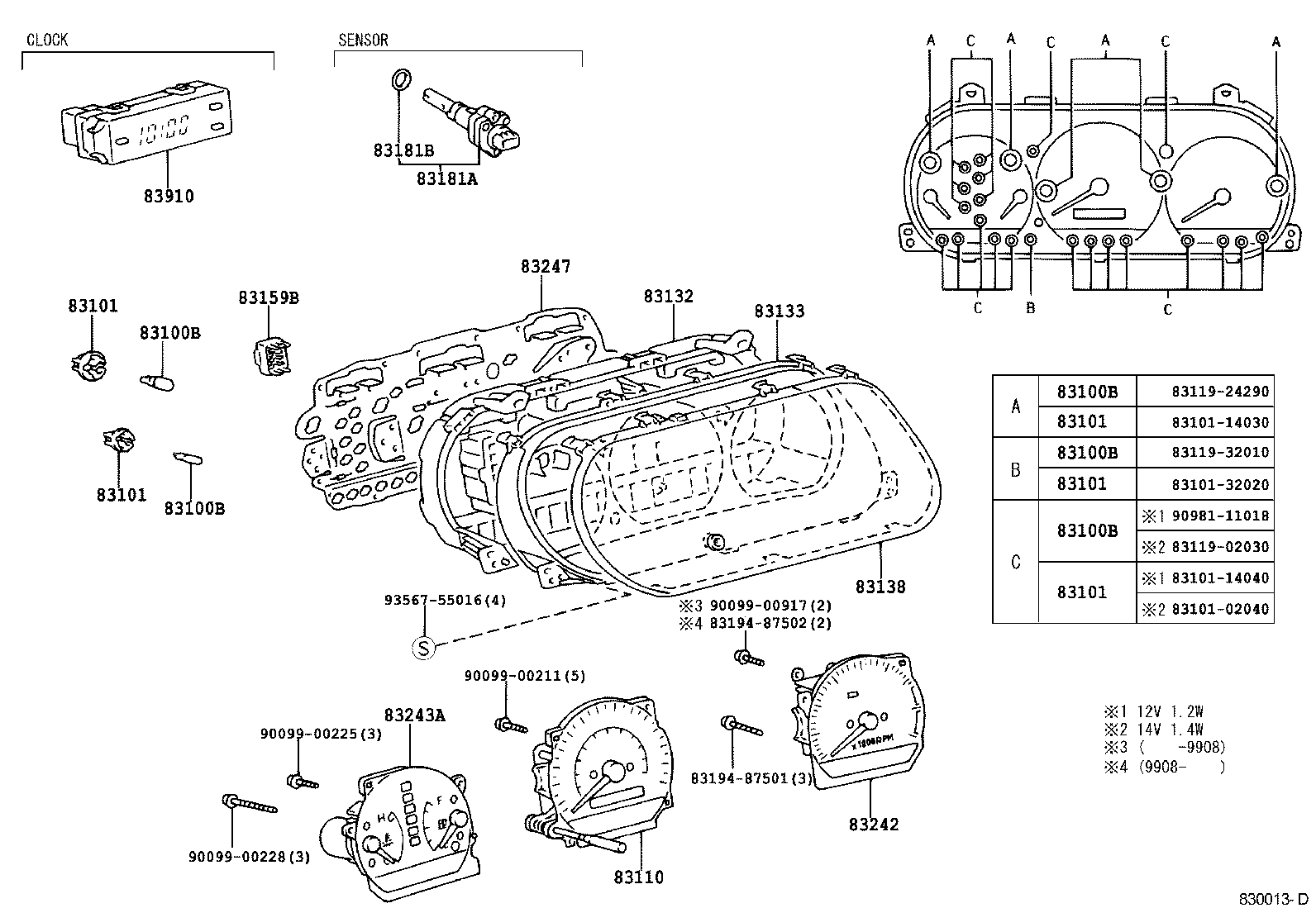 TOYOTA 83119-02030 - Lampa, oxumaq işığı furqanavto.az