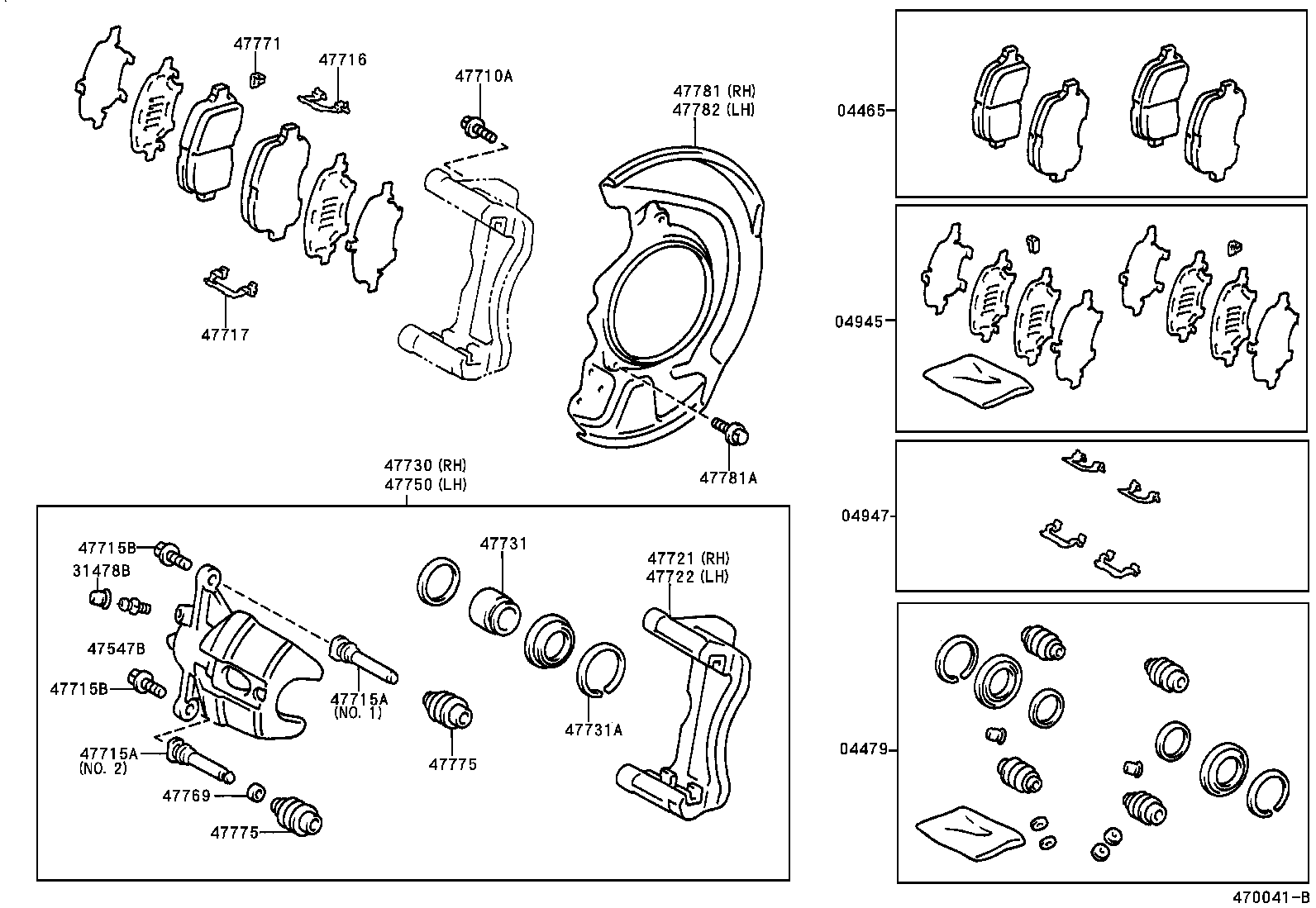 TOYOTA 0446533180 - Əyləc altlığı dəsti, əyləc diski furqanavto.az