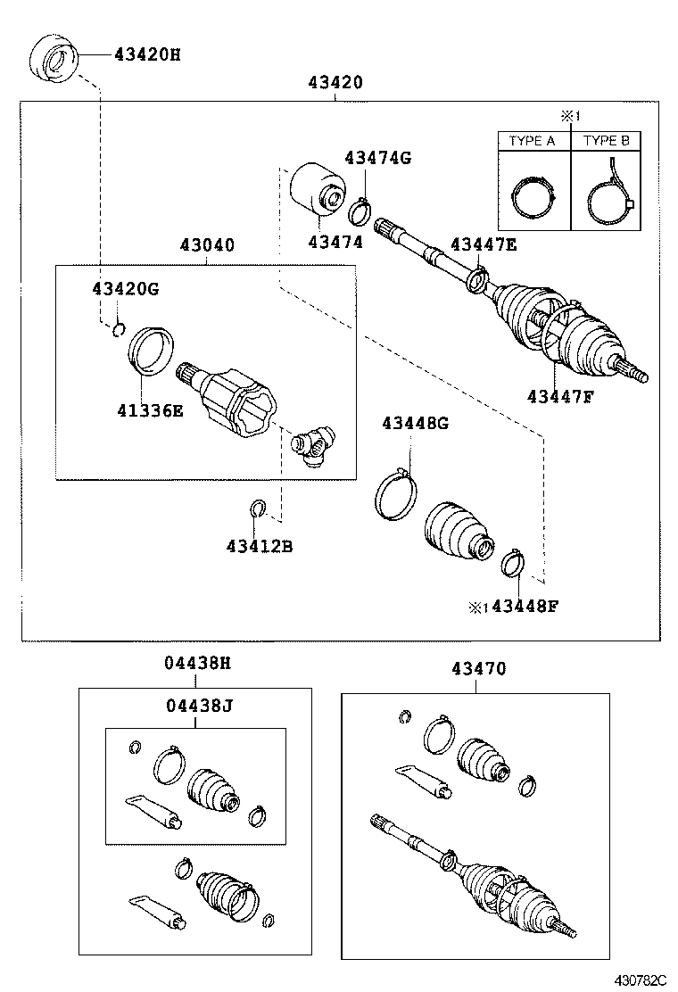 TOYOTA 43420-44050 - Birləşmə dəsti, ötürücü val furqanavto.az