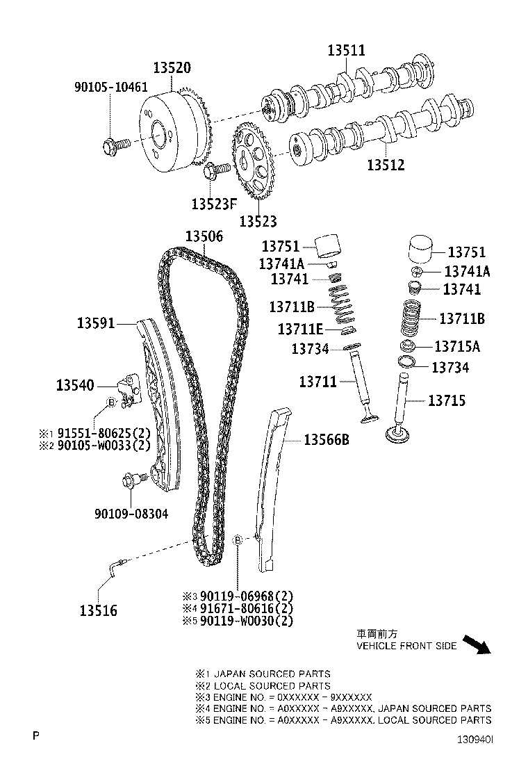 TOYOTA 13566-0Q010 - Vaxt zəncirinin dəsti furqanavto.az