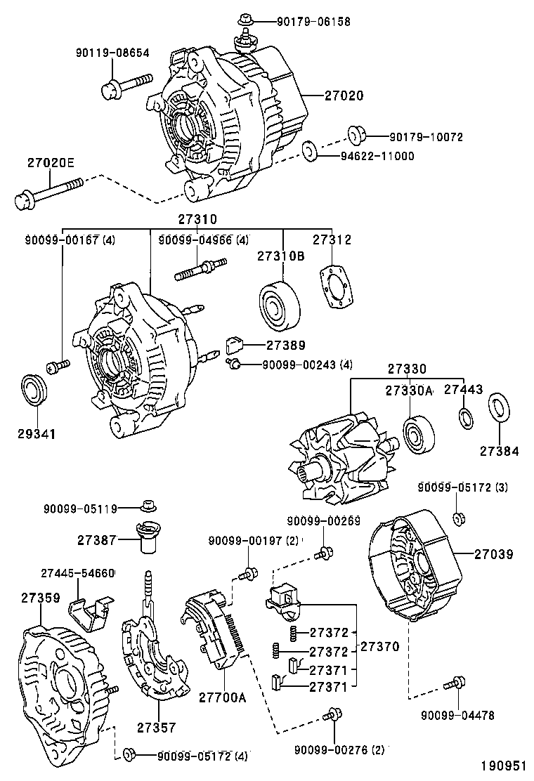 TOYOTA 27060-54290 - Alternator furqanavto.az