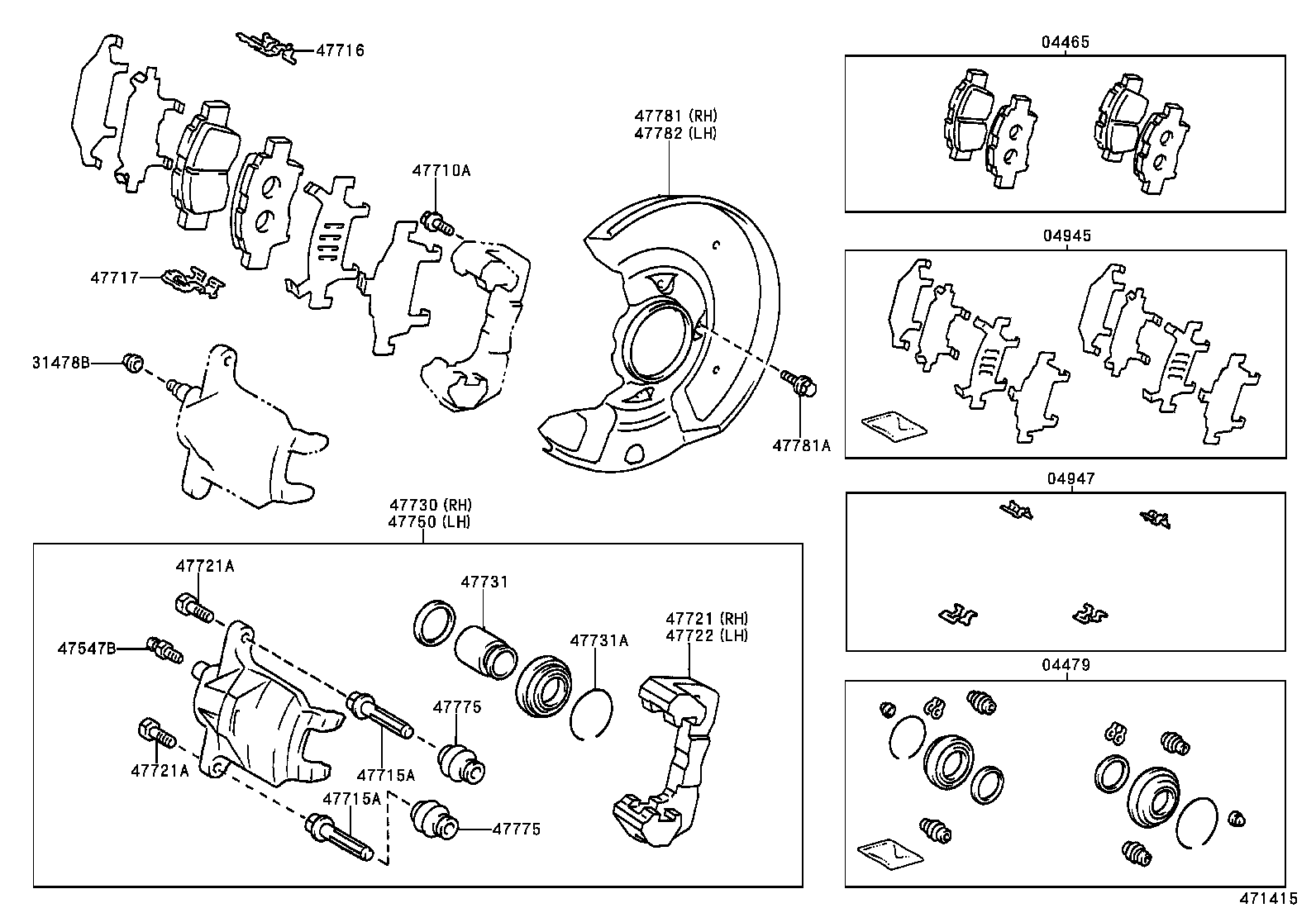 TOYOTA 4775052010 - Əyləc kaliperi furqanavto.az