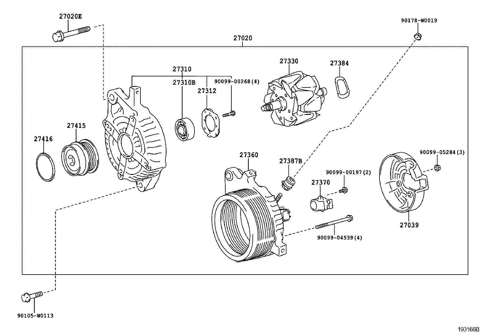 LEXUS 27060-0Y041 - Kasnak, alternator, sərbəst dönərli mufta furqanavto.az