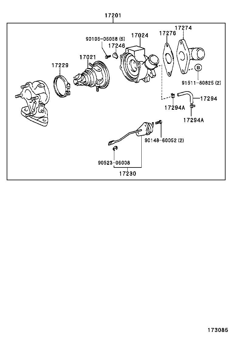 TOYOTA 17201-27060 - Şarj cihazı, doldurma sistemi furqanavto.az