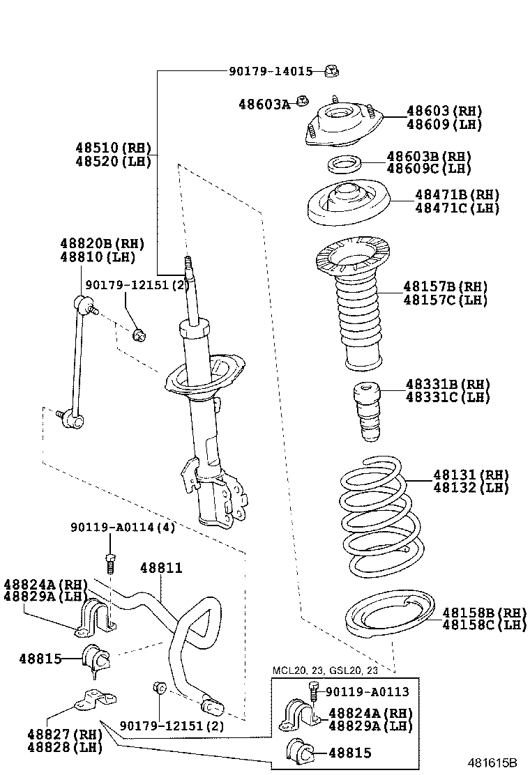 TOYOTA 48820-08020 - Çubuq / Strut, stabilizator furqanavto.az