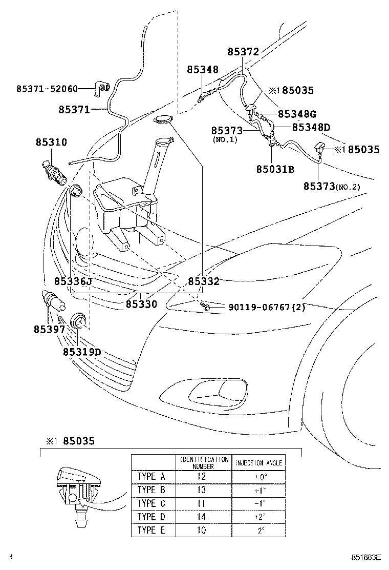 TOYOTA 8533060190 - Su nasosu, pəncərələrin təmizlənməsi furqanavto.az