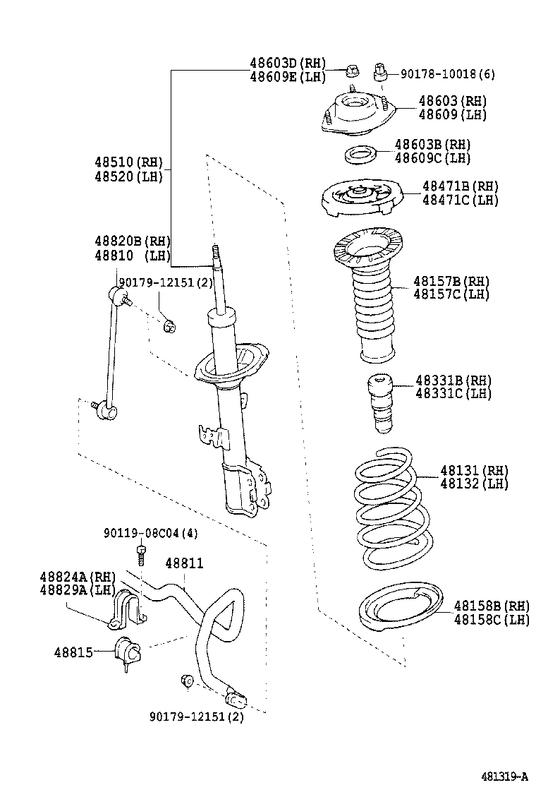 TOYOTA 48331-44030 - Toz örtüyü dəsti, amortizator furqanavto.az