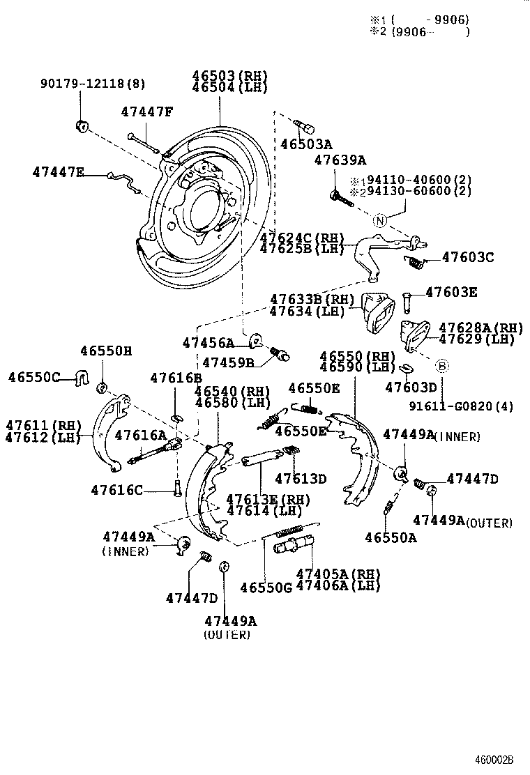 LEXUS 46580-60060 - Əyləc başlığı dəsti, dayanacaq əyləci furqanavto.az