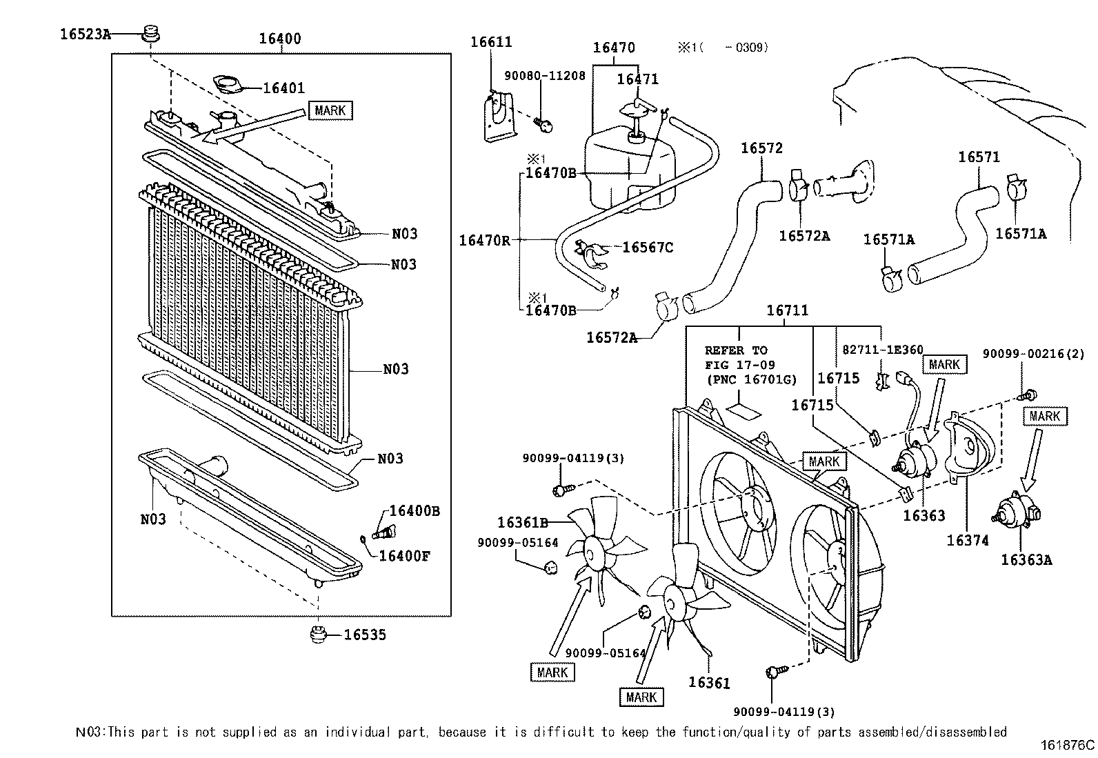 TOYOTA 16361-03070 - Fen, radiator furqanavto.az