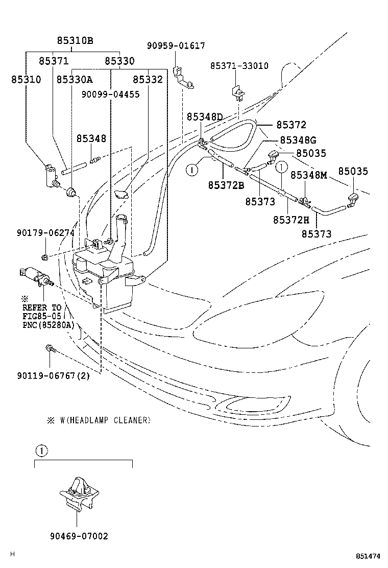 TOYOTA 85330-33020 - Su nasosu, pəncərələrin təmizlənməsi furqanavto.az