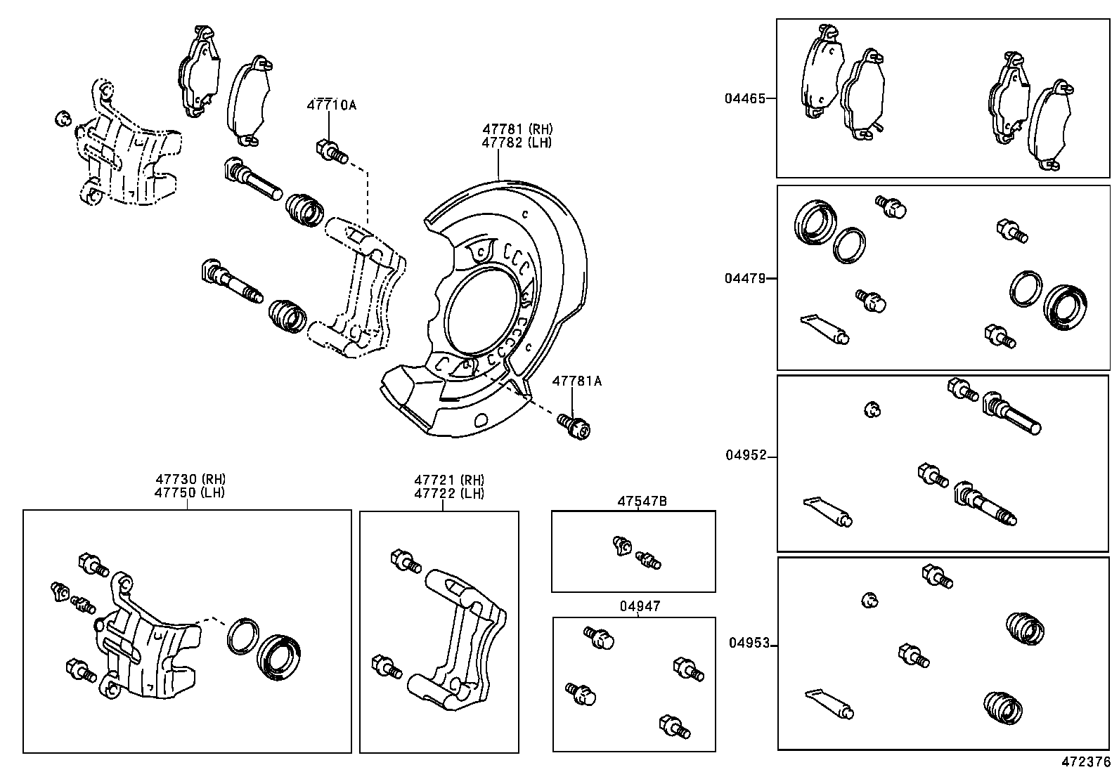 KIA 04465-0D040 - Əyləc altlığı dəsti, əyləc diski furqanavto.az