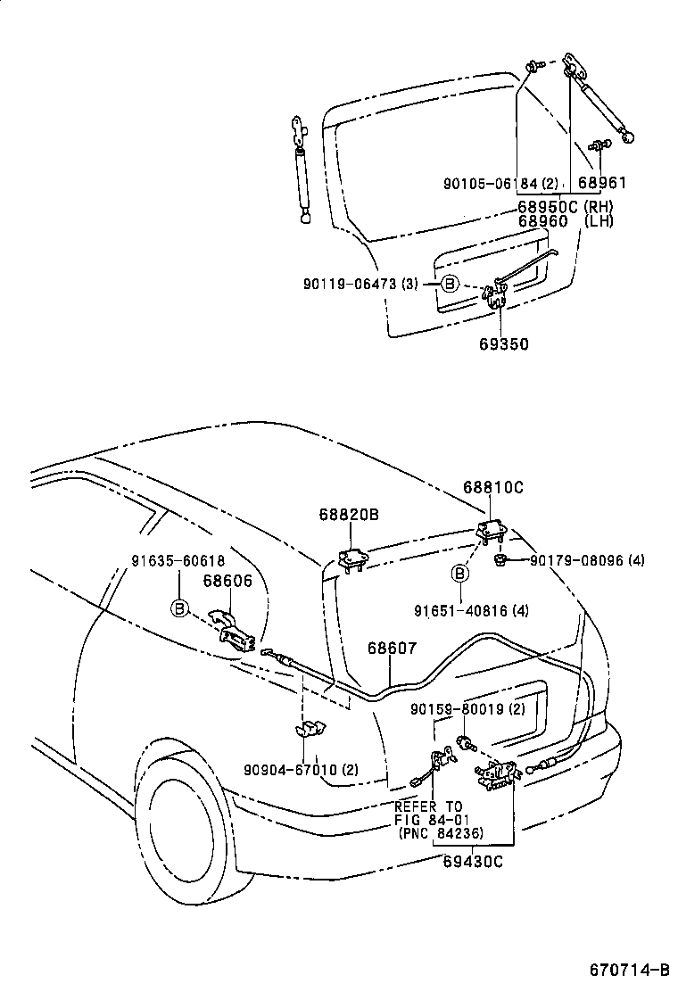 TOYOTA 68950-80105 - Qazlı bulaq, baqaj, yük yeri furqanavto.az