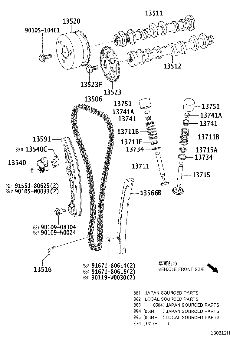 TOYOTA 13506-0Q010 - Vaxt zəncirinin dəsti furqanavto.az