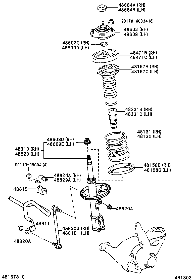 TOYOTA 483310F010 - Toz örtüyü dəsti, amortizator furqanavto.az