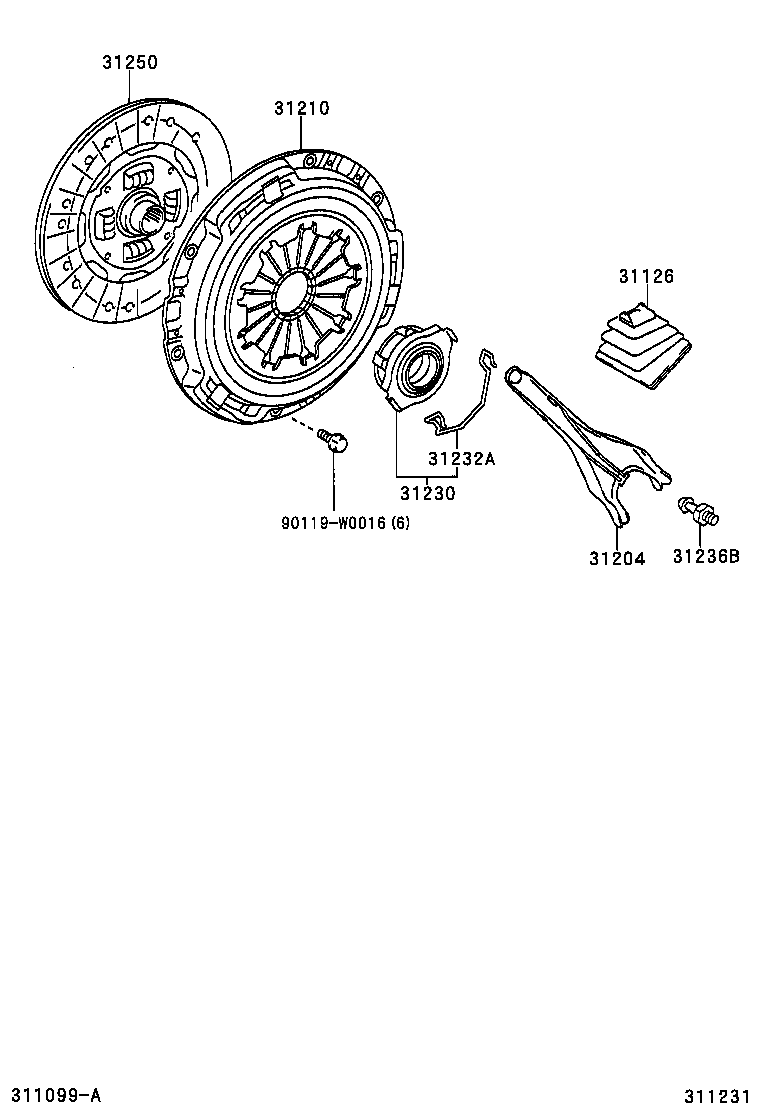 TOYOTA 31230-05012 - Debriyajın buraxılması üçün rulman furqanavto.az