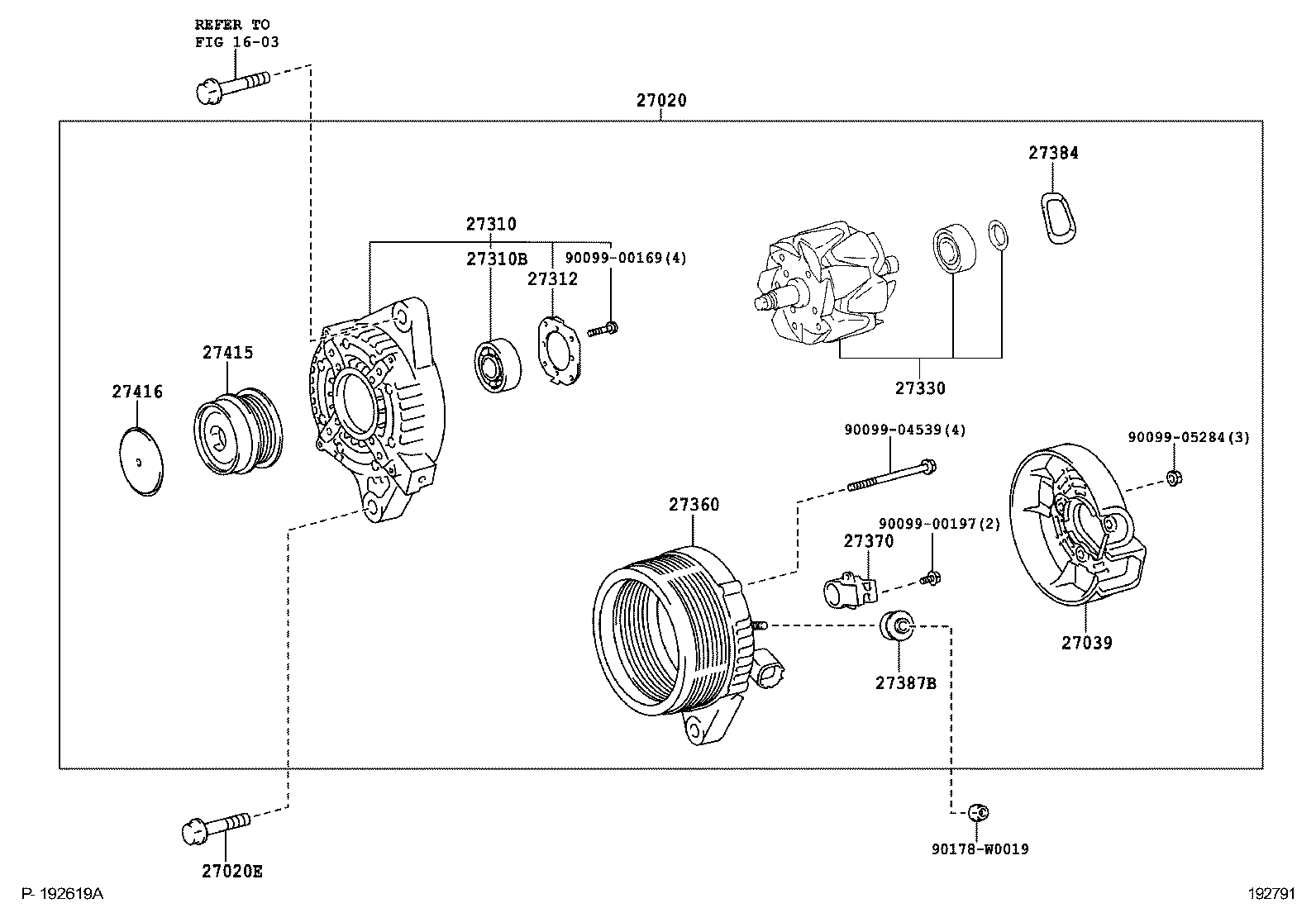 TOYOTA 2741-50T010 - Kasnak, alternator, sərbəst dönərli mufta furqanavto.az