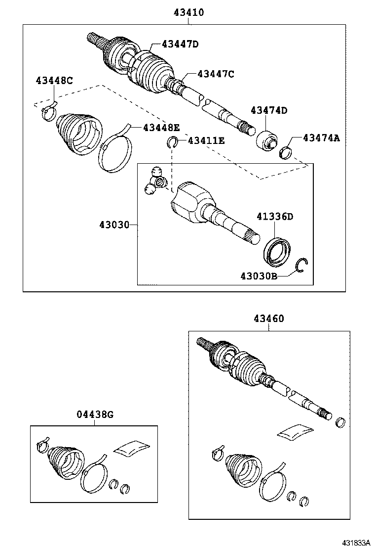 TOYOTA 4304002030 - Birləşmə dəsti, ötürücü val furqanavto.az