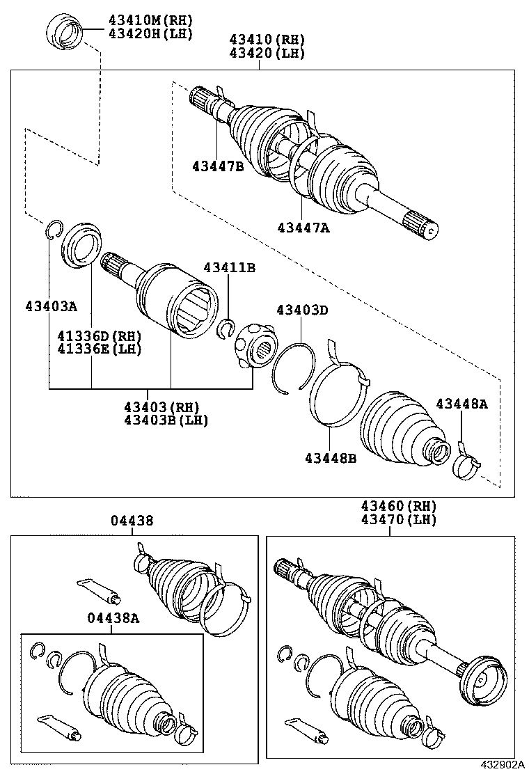 TOYOTA 43403-60010 - Birləşmə dəsti, ötürücü val furqanavto.az