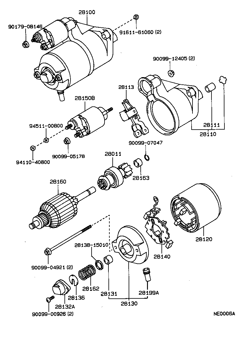 TOYOTA 2801110030 - Pinion, başlanğıc furqanavto.az