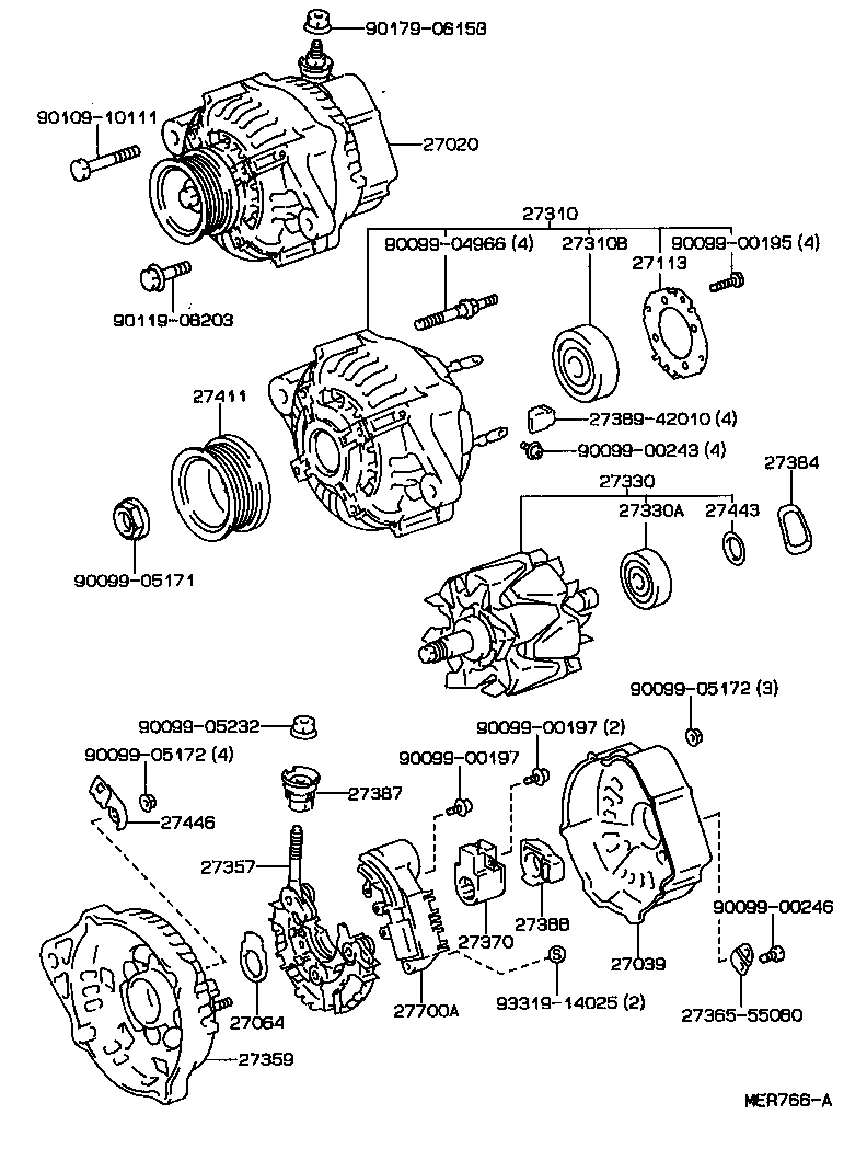 TOYOTA 2706062090 - Alternator furqanavto.az