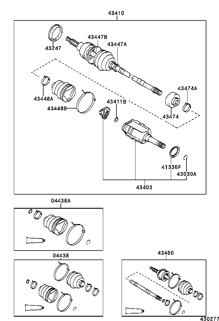 TOYOTA #43410-10091 - Birləşmə dəsti, ötürücü val furqanavto.az