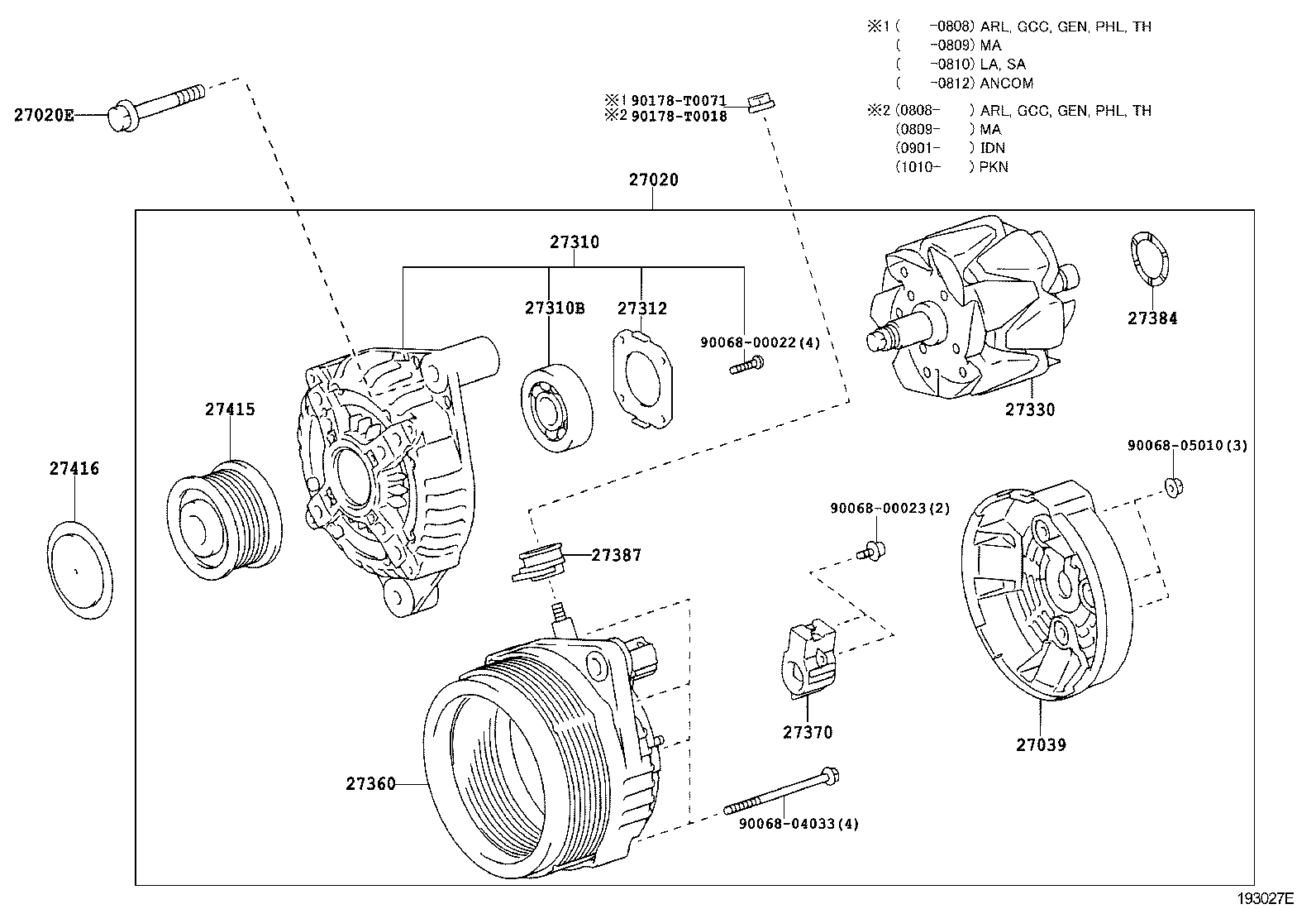 LEXUS 27060-0L021 - Kasnak, alternator, sərbəst dönərli mufta furqanavto.az