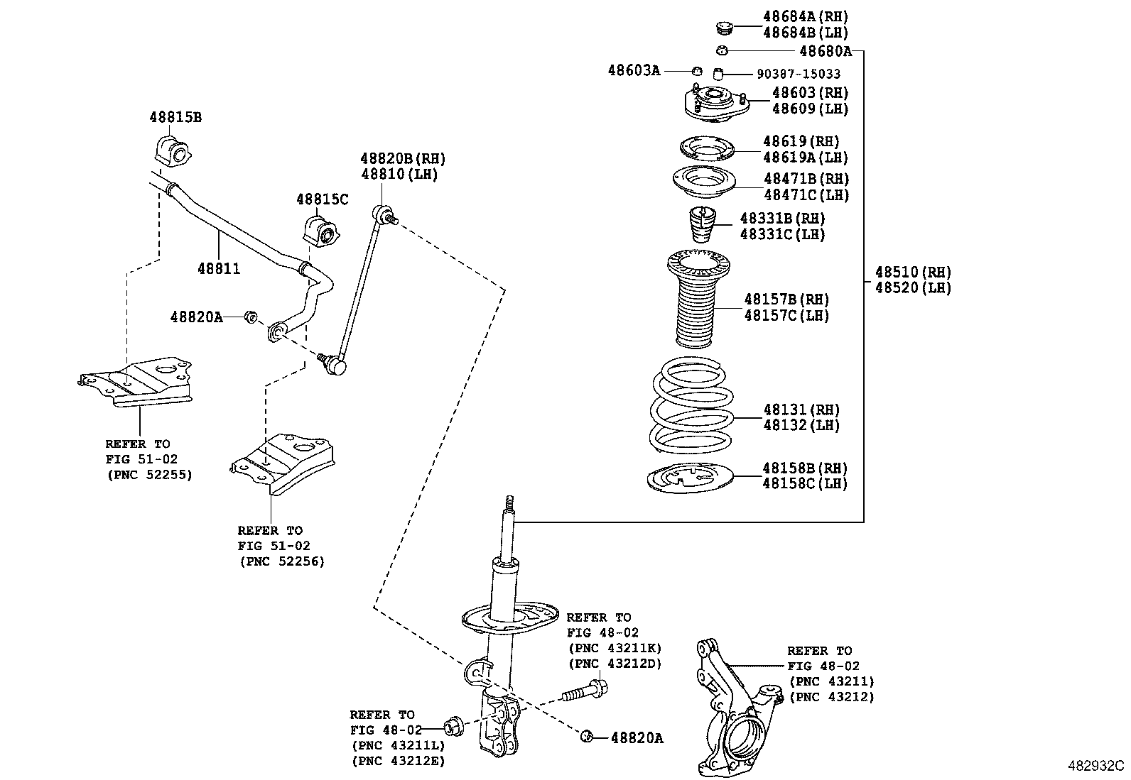 TOYOTA 48815 0F030 - Dəstək kol, stabilizator furqanavto.az