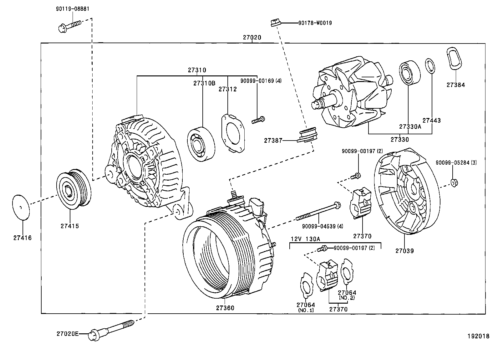 LEXUS 27060-27090 - Kasnak, alternator, sərbəst dönərli mufta furqanavto.az