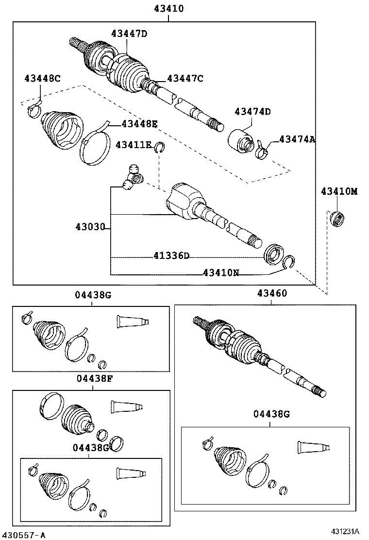 TOYOTA 4304047020 - Birləşmə dəsti, ötürücü val furqanavto.az