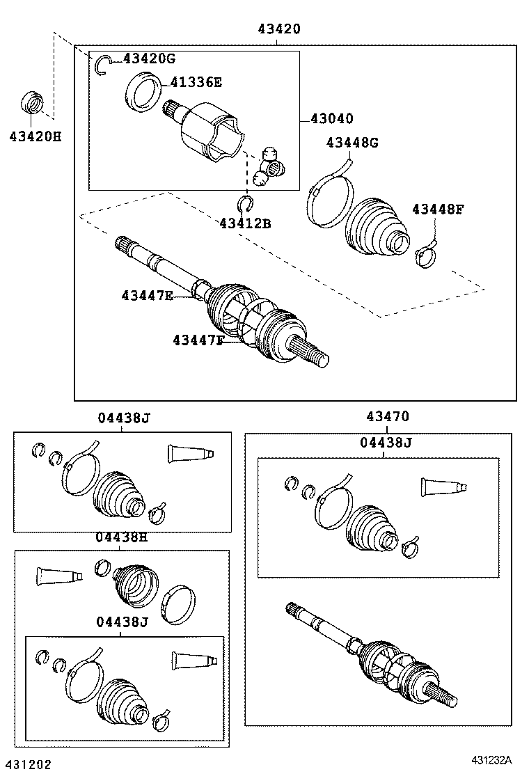 TOYOTA 43420-47020 - Birləşmə dəsti, ötürücü val furqanavto.az