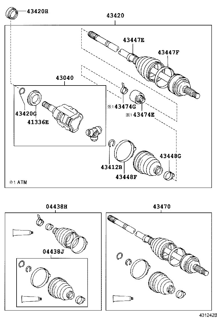 TOYOTA 4304002050 - Birləşmə dəsti, ötürücü val furqanavto.az