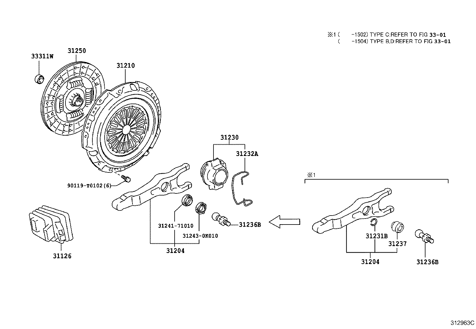 TOYOTA 31230-71011 - Debriyajın buraxılması üçün rulman furqanavto.az