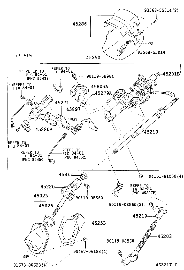 TOYOTA 4520335310 - Birləşmə, sükan mili furqanavto.az