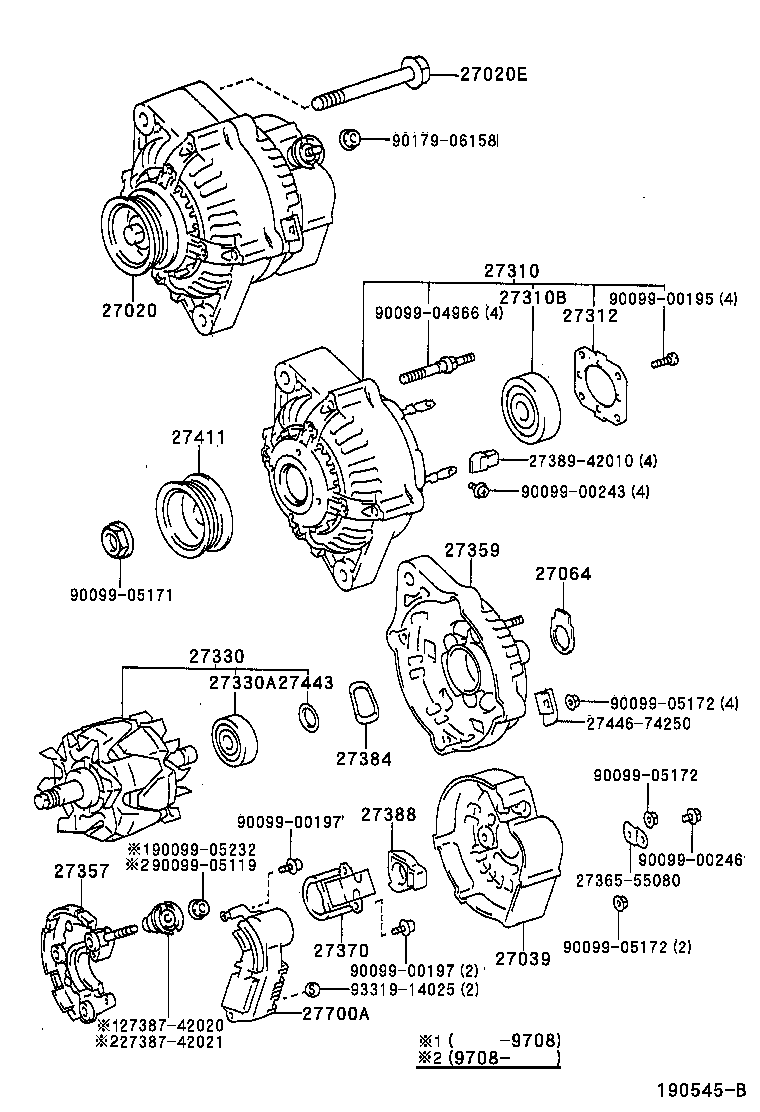 TOYOTA 2706074370 - Alternator furqanavto.az