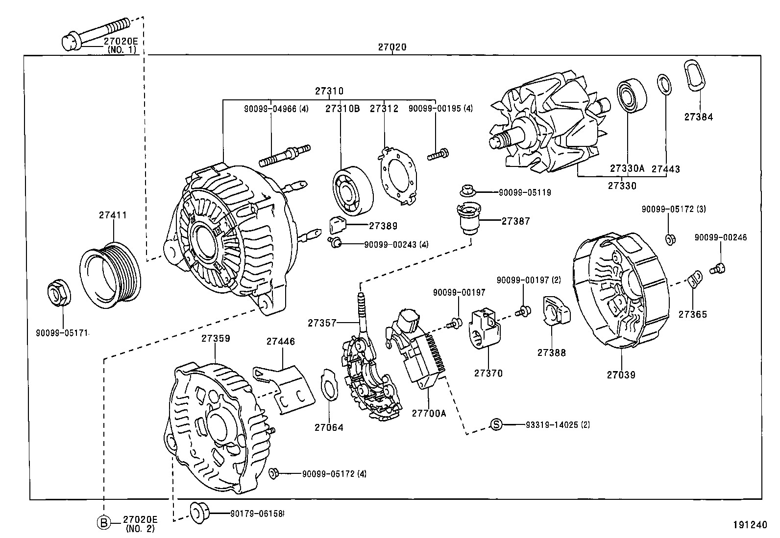 TOYOTA 2733028050 - Alternator furqanavto.az