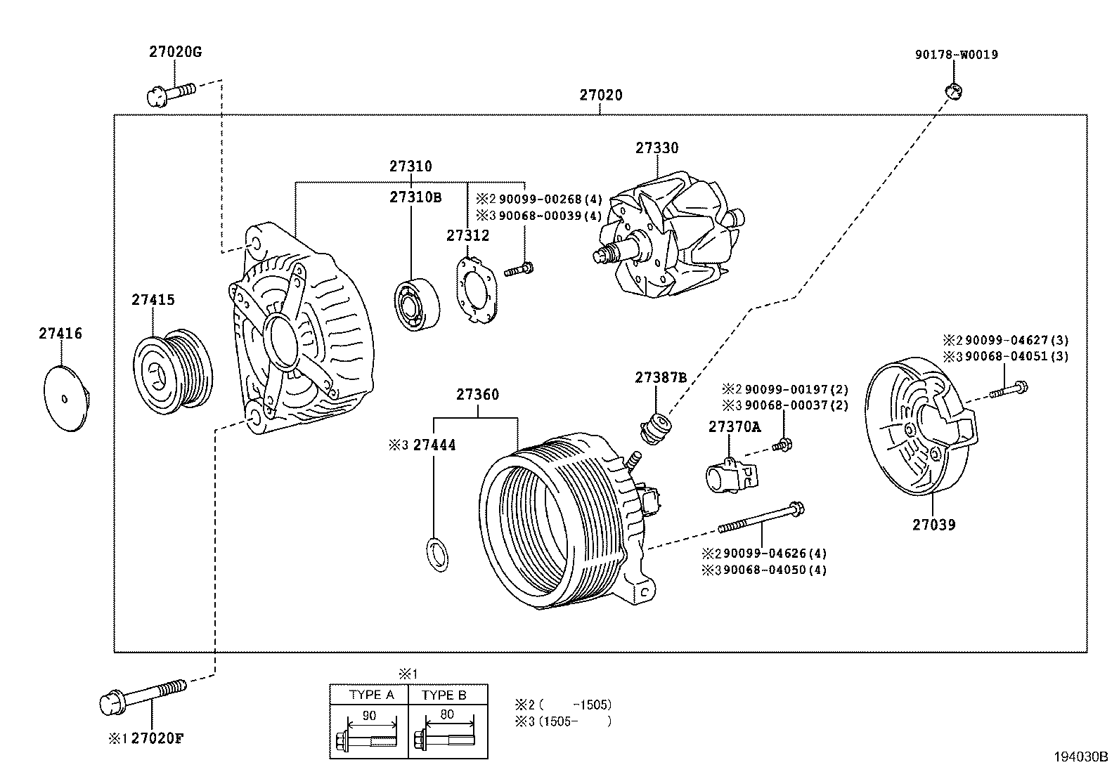 TOYOTA 27415-33100 - Kasnak, alternator, sərbəst dönərli mufta furqanavto.az