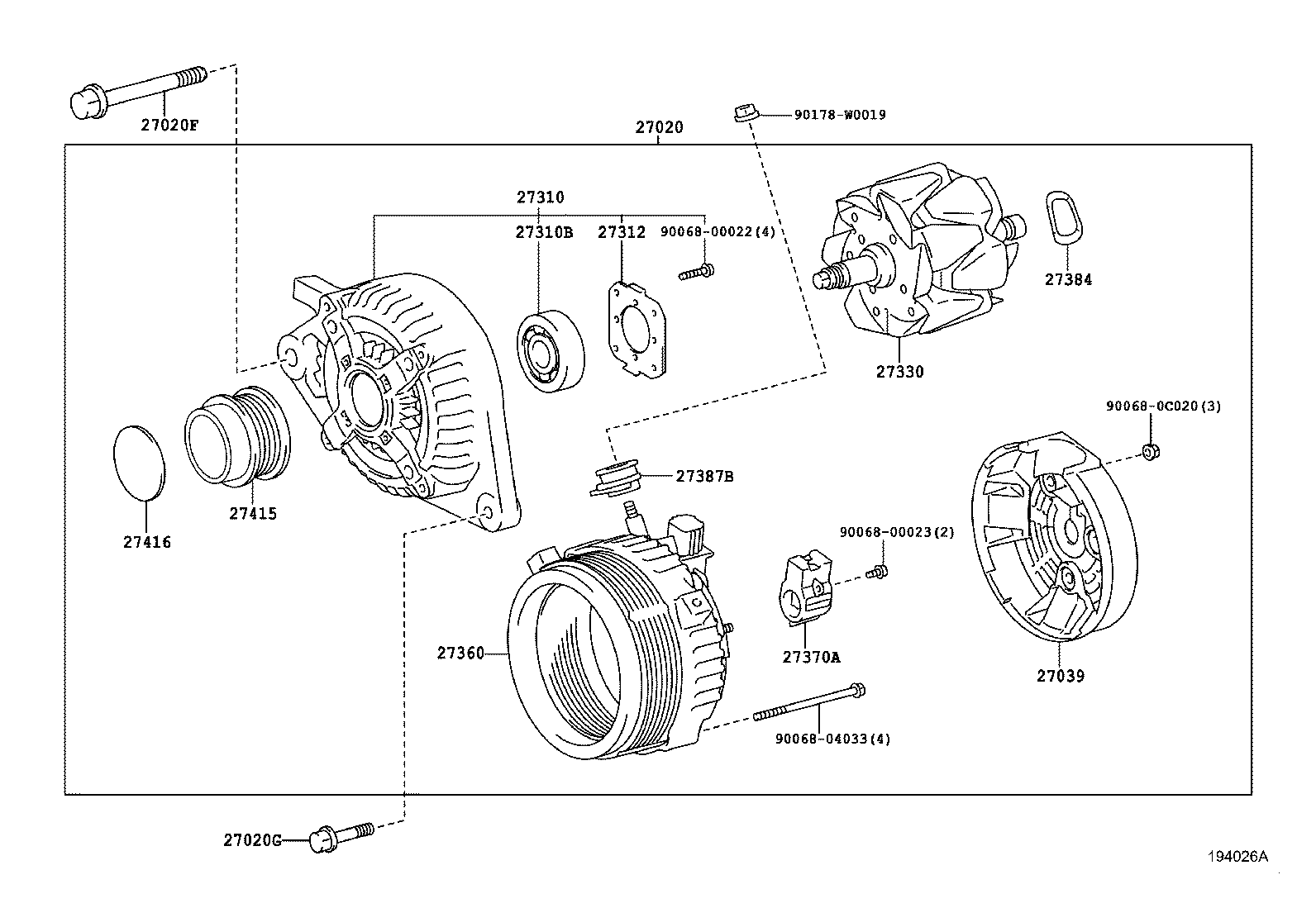 TOYOTA 273300M040 - Alternator furqanavto.az