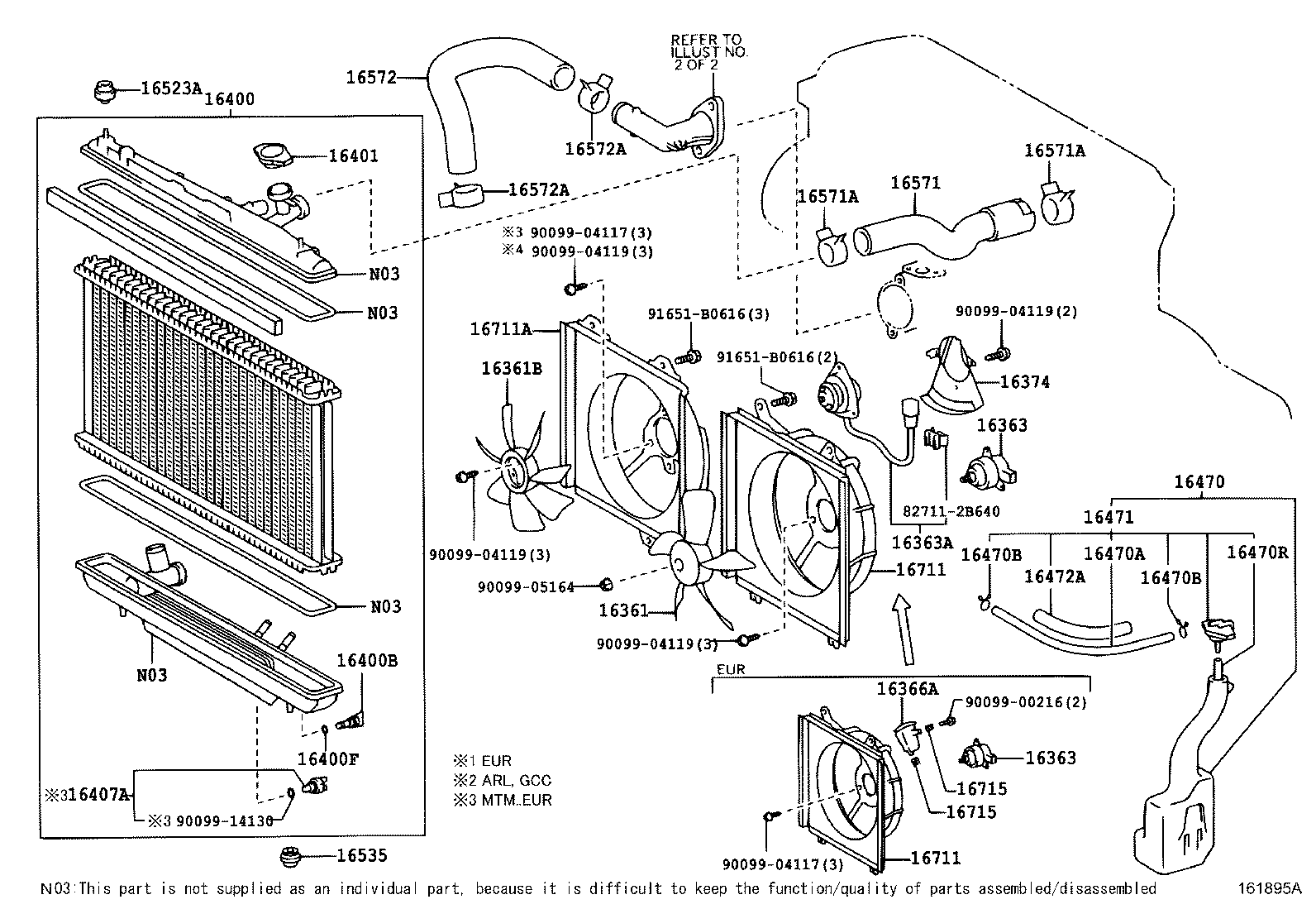 TOYOTA 1636128021 - Fen, radiator furqanavto.az