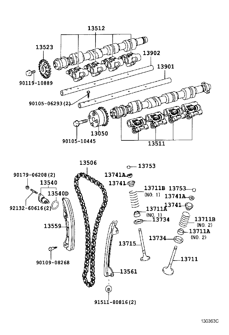 TOYOTA 13506-88600 - Vaxt zəncirinin dəsti furqanavto.az