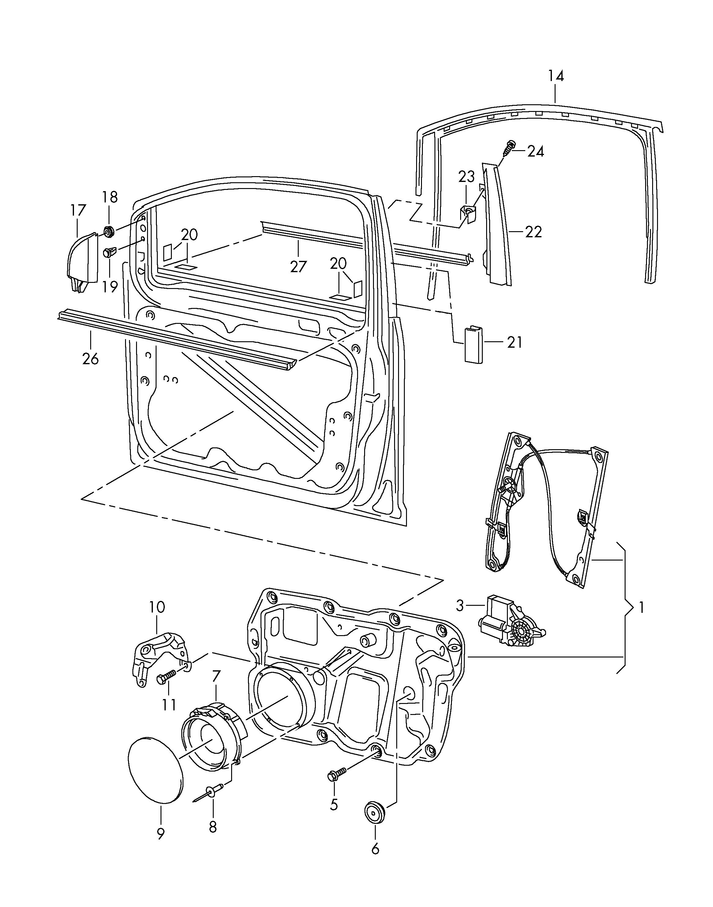 VW 1T1 837 461 B - Pəncərə tənzimləyicisi furqanavto.az