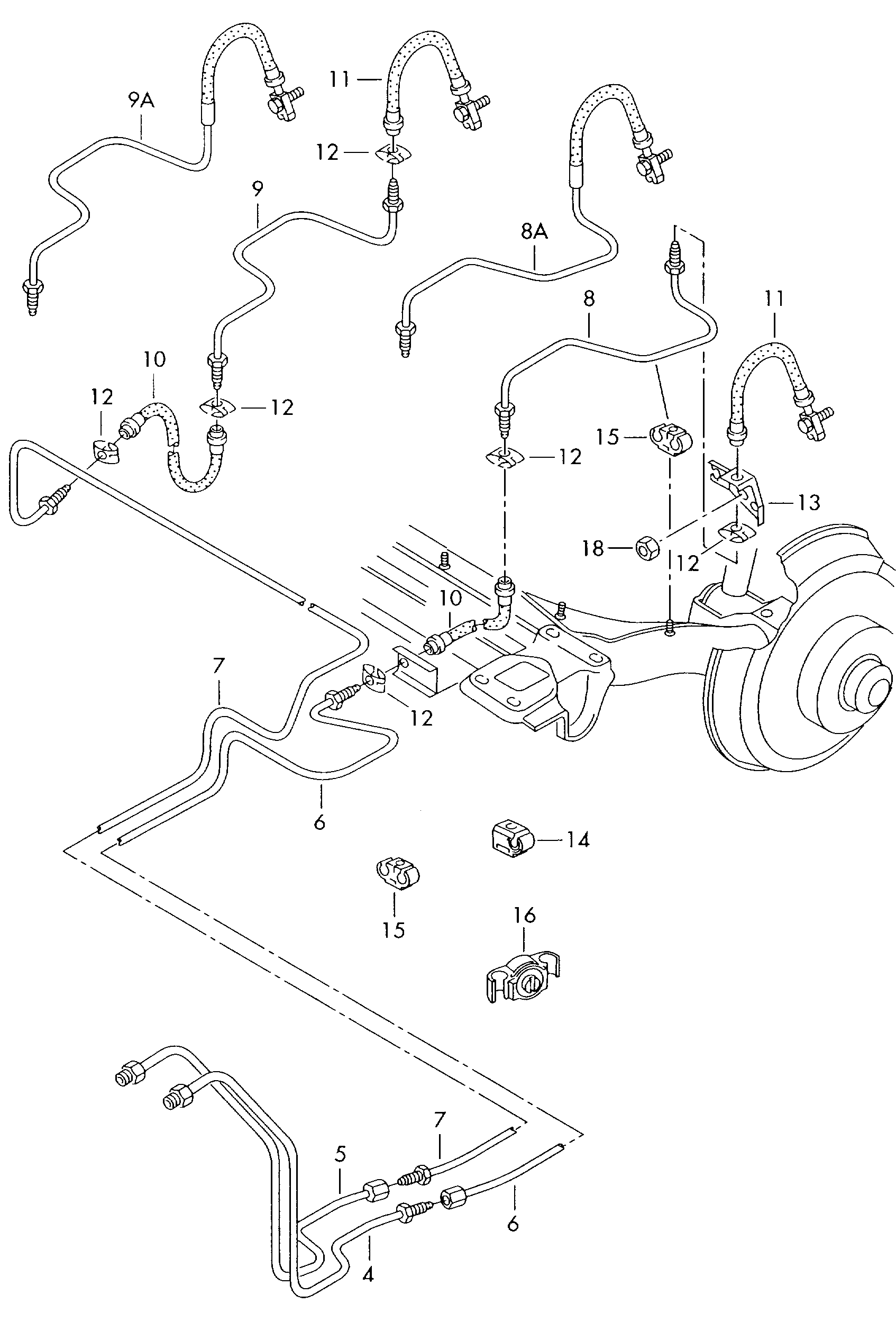 VW 8E0 611 763 K - Əyləc şlanqı furqanavto.az