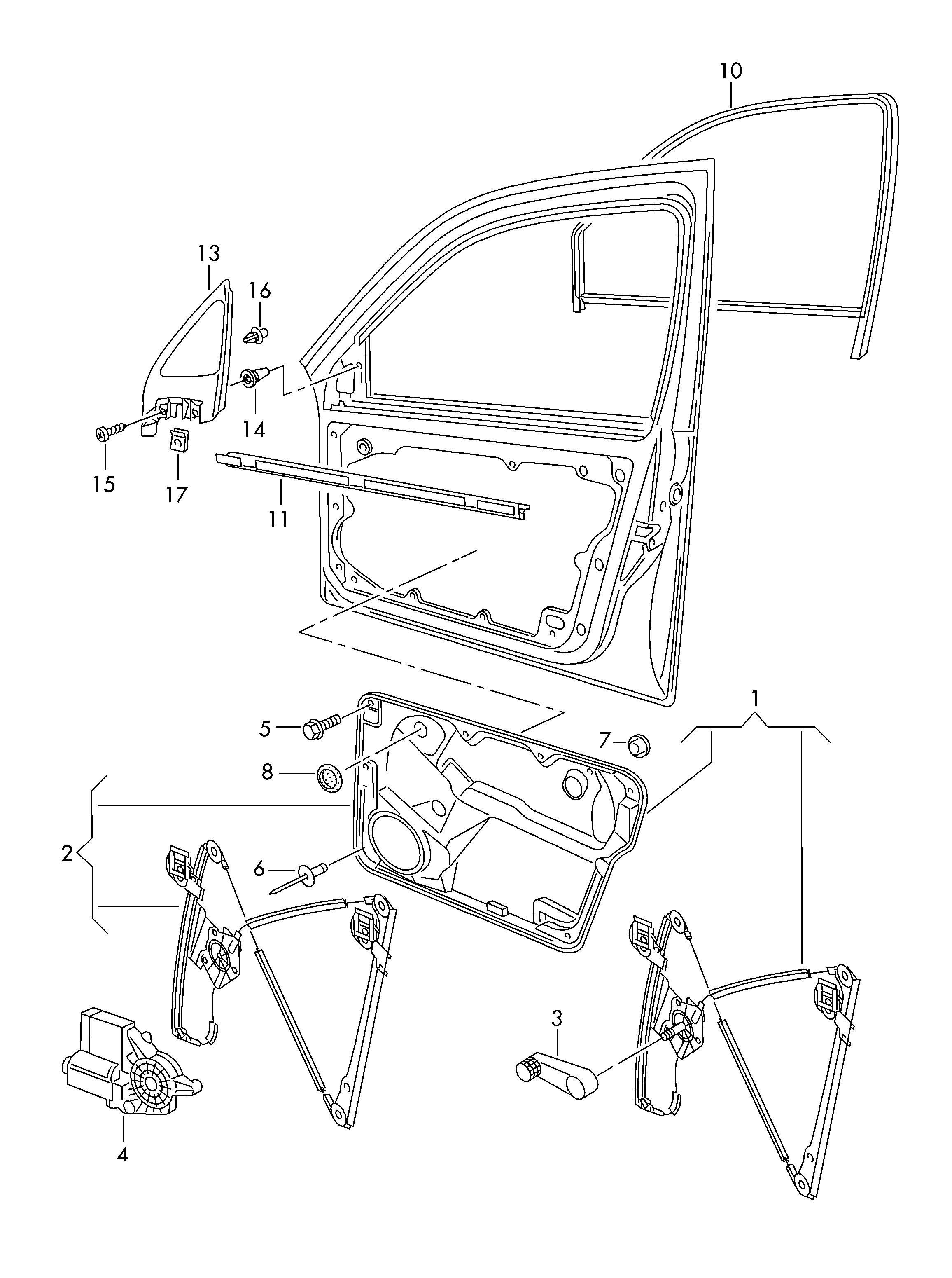 VW 1J4 837 461 H - Pəncərə tənzimləyicisi furqanavto.az