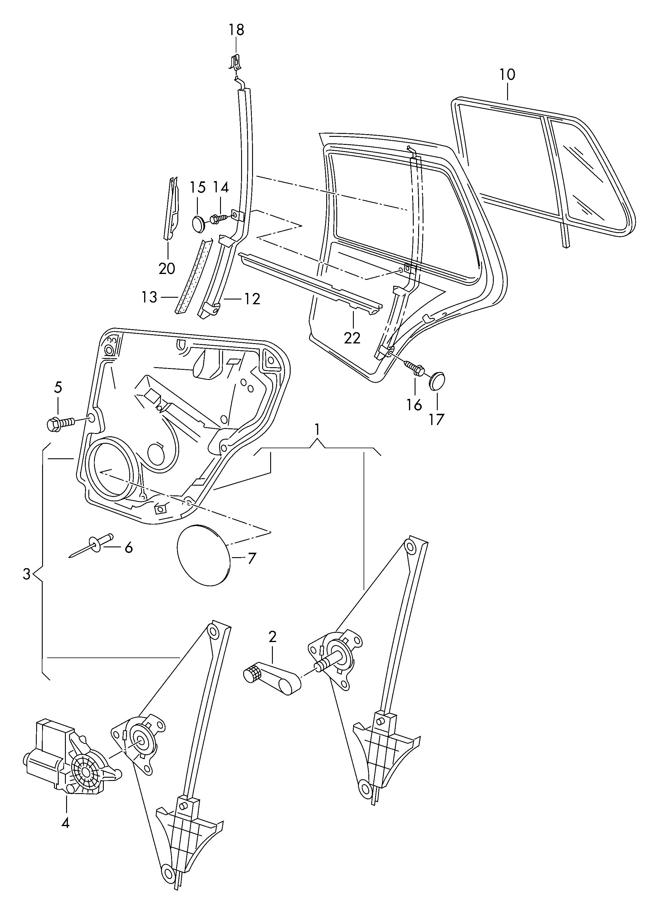 VW 1J5 839 461 A - Pəncərə tənzimləyicisi furqanavto.az