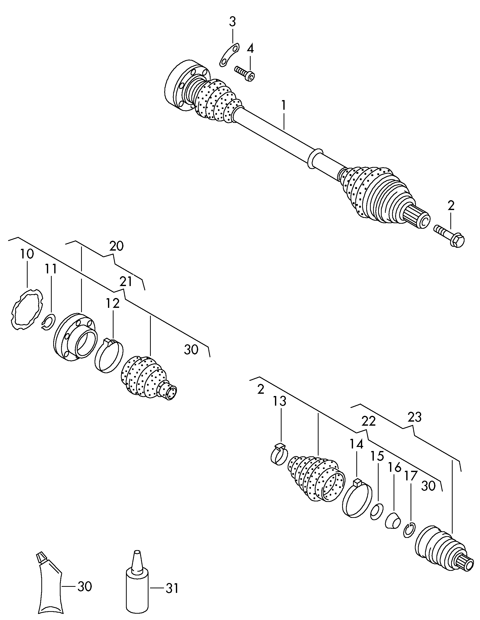 VW JZW498340DX - Birləşmə dəsti, ötürücü val furqanavto.az