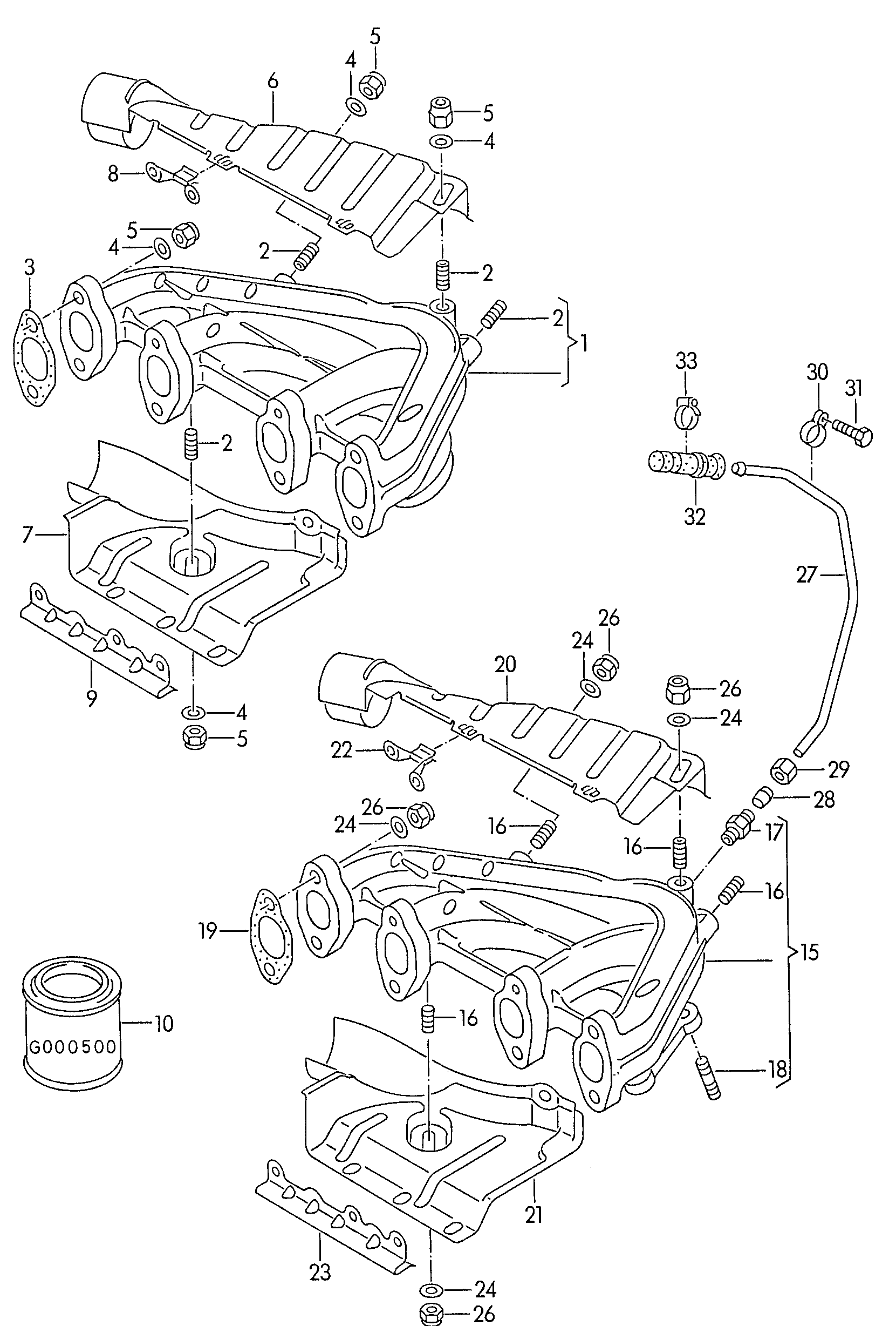 AUDI 028 129 589 B - Conta, egzoz manifoldu furqanavto.az