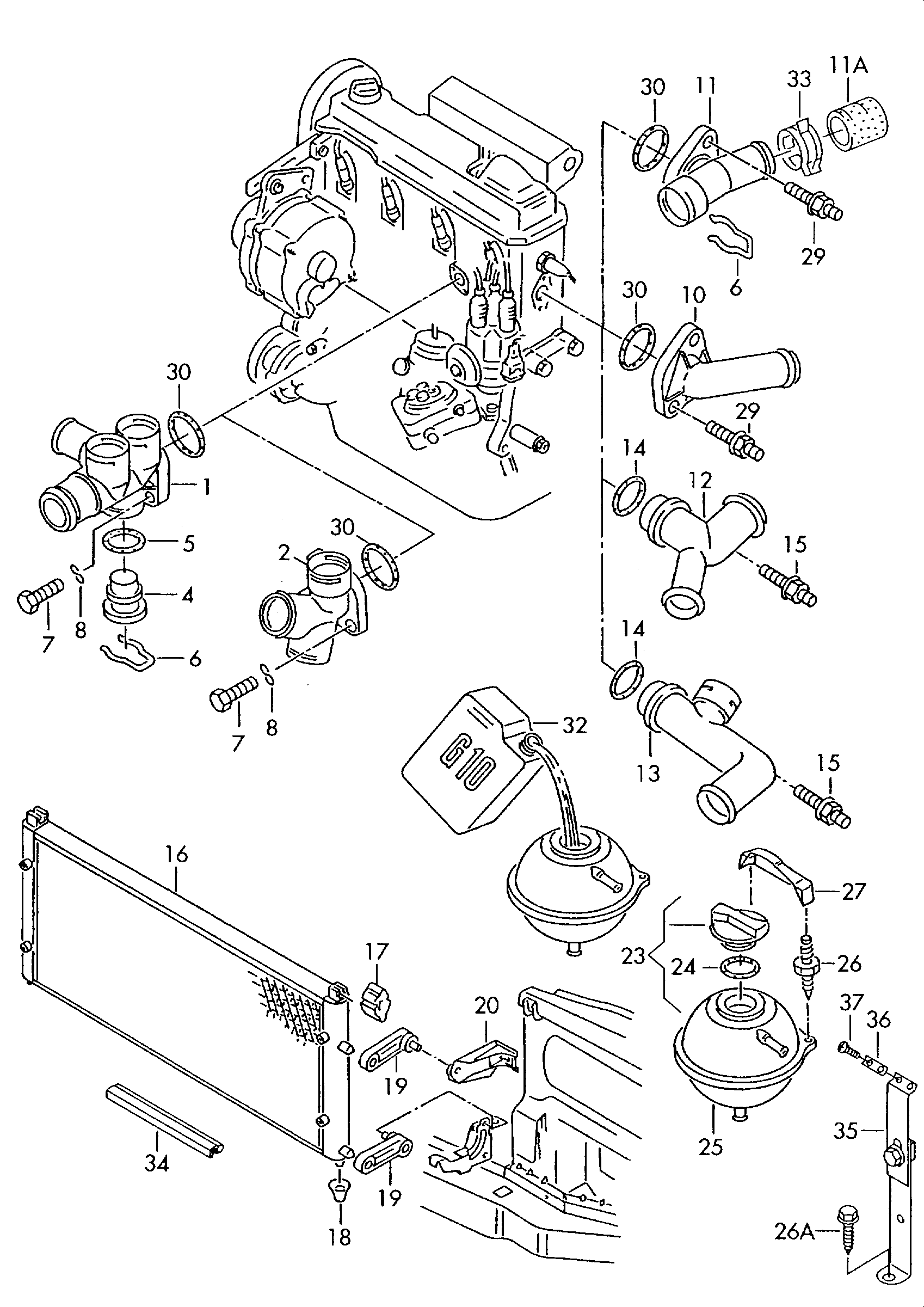 VAG 037 121 132B - Soyuducu borusu furqanavto.az