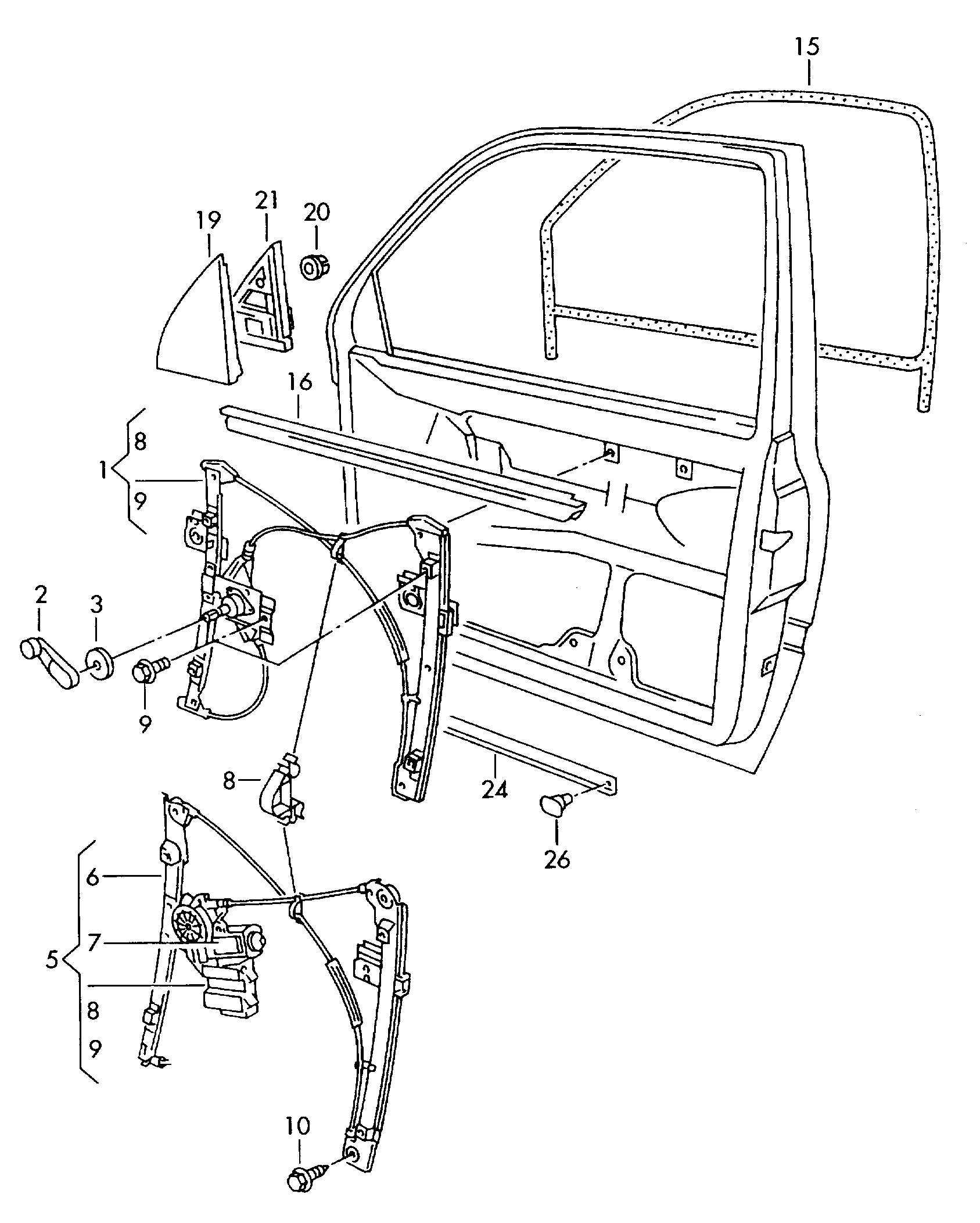 VAG 1H0 837 401 B - Pəncərə tənzimləyicisi furqanavto.az