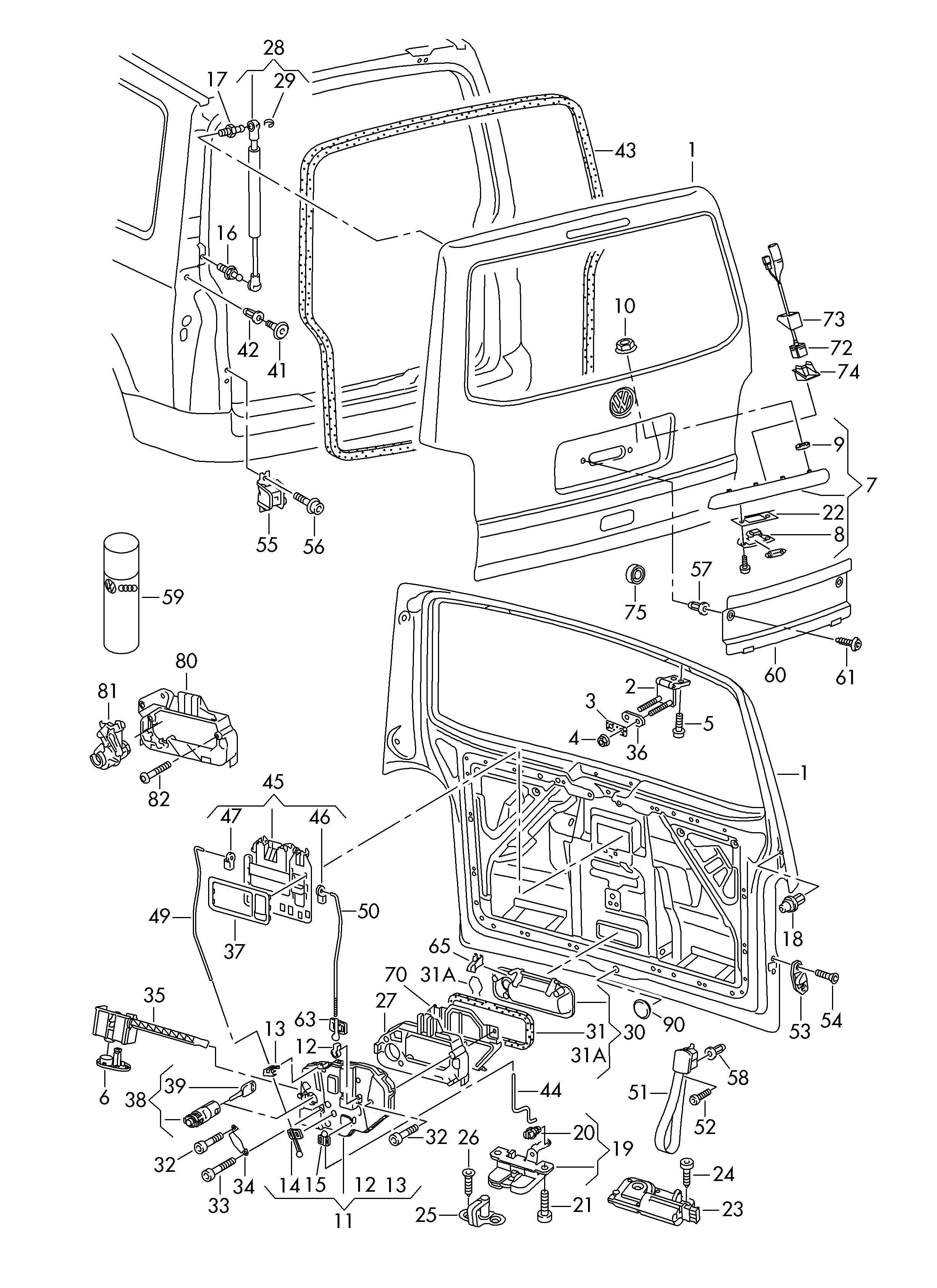 VW 7H0 827 550 - Qazlı bulaq, baqaj, yük yeri furqanavto.az