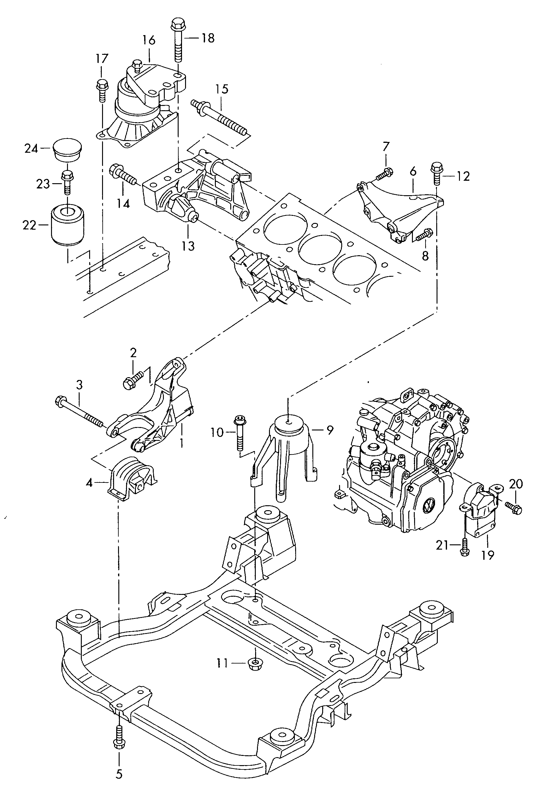 VAG 7H0 199 256 F - Tutacaq, mühərrik montajı furqanavto.az