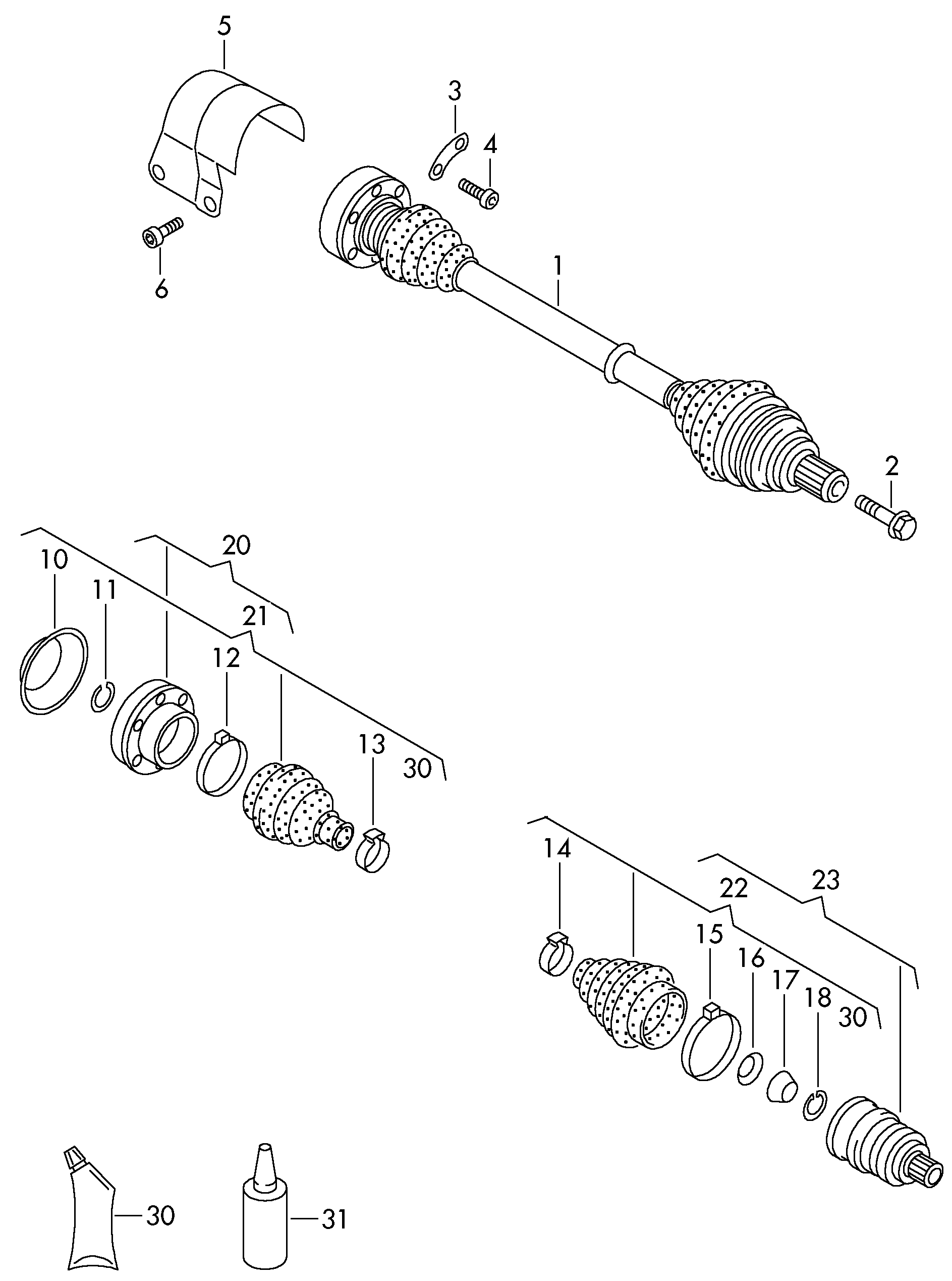 VW G05 273 8A4 - Birləşmə dəsti, ötürücü val furqanavto.az